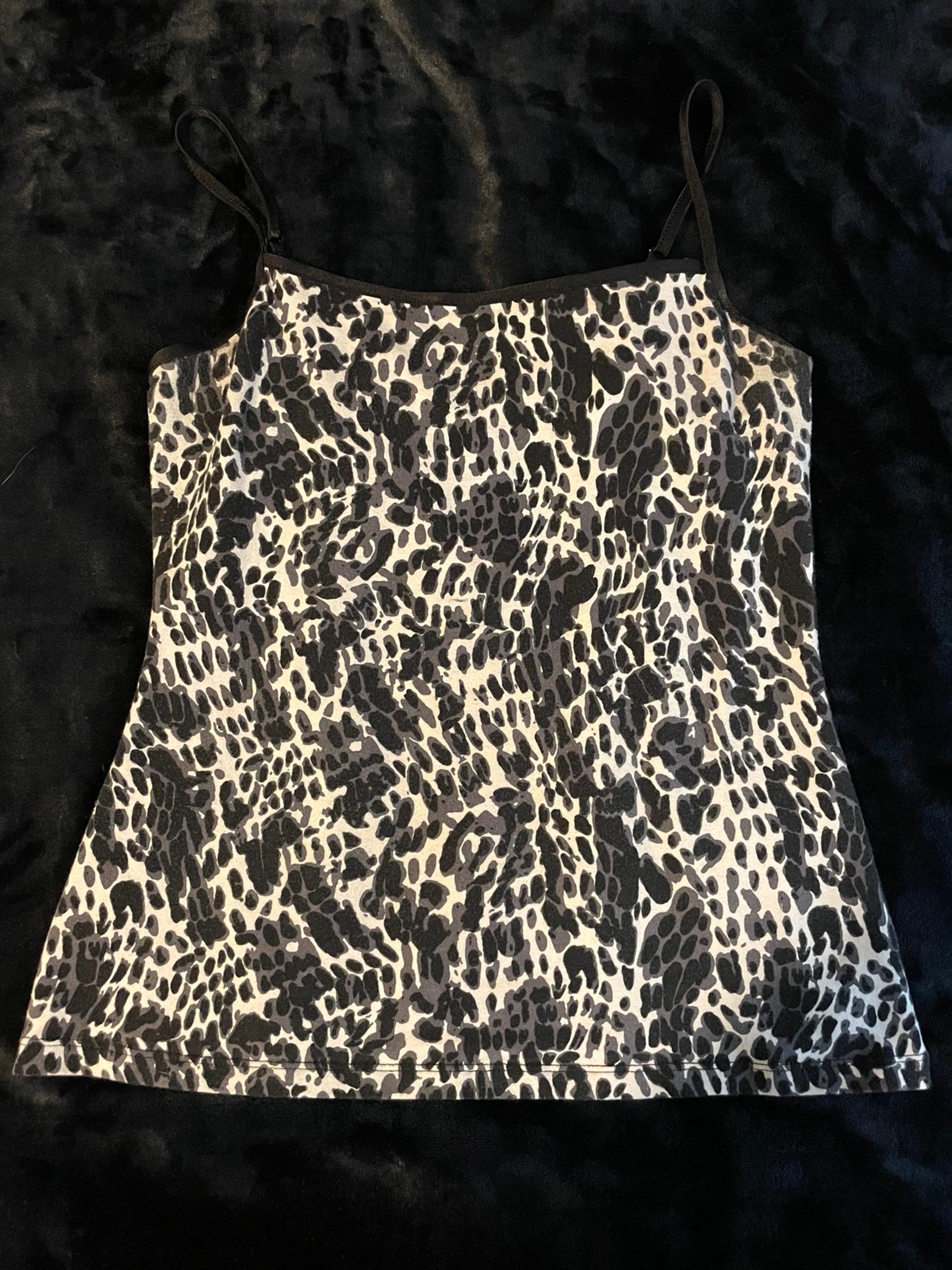 White Leopard Print Cami Top
