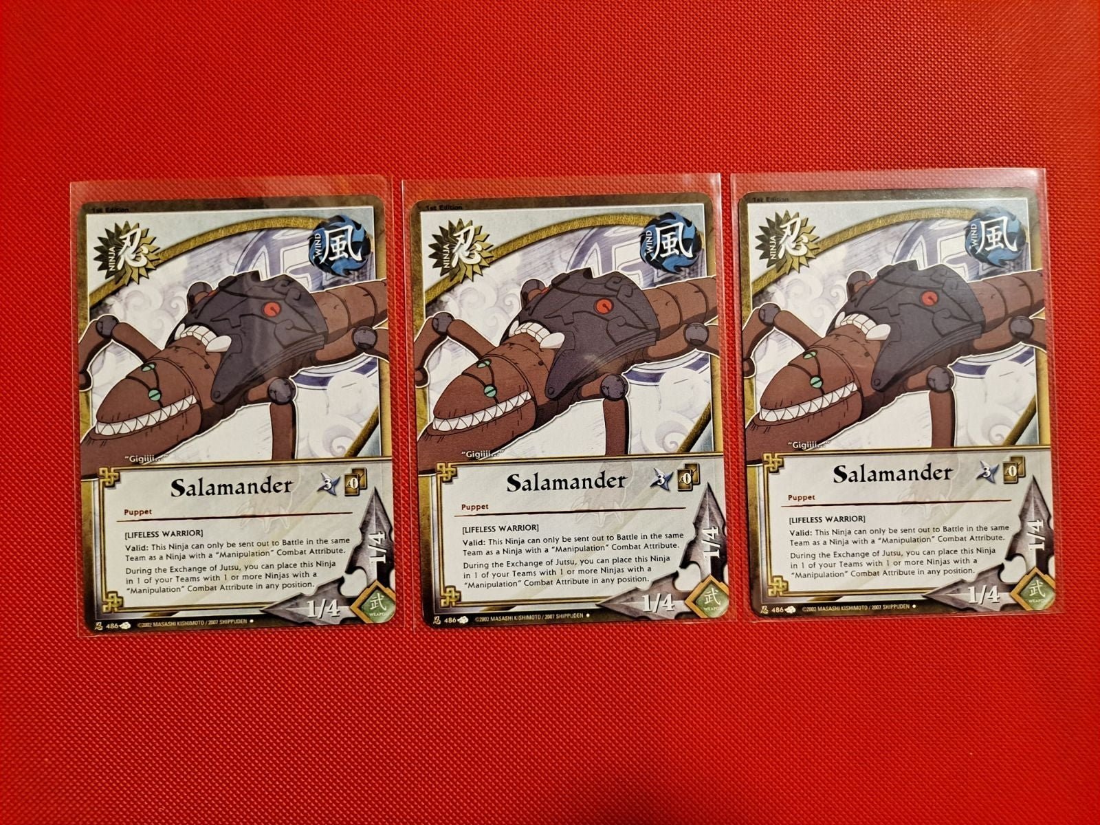 3X N-486 SALAMANDER Naruto Cards lot