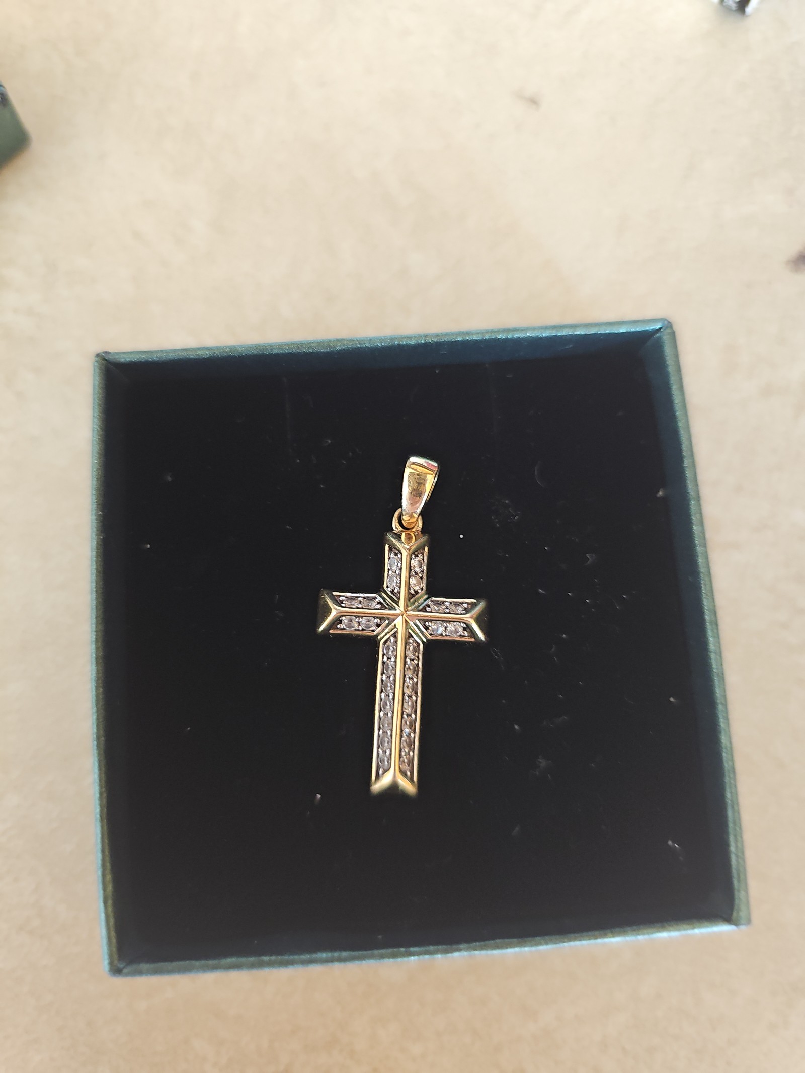 14k gold filled over sterling sliver with diamond chips