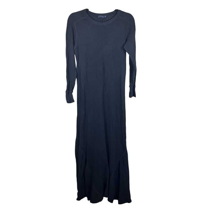 Polo Ralph Lauren Thermal Waffle Long Maxi Dress Black Women’s Size Medium
