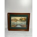 Vintage Water Color River Landscape Painting