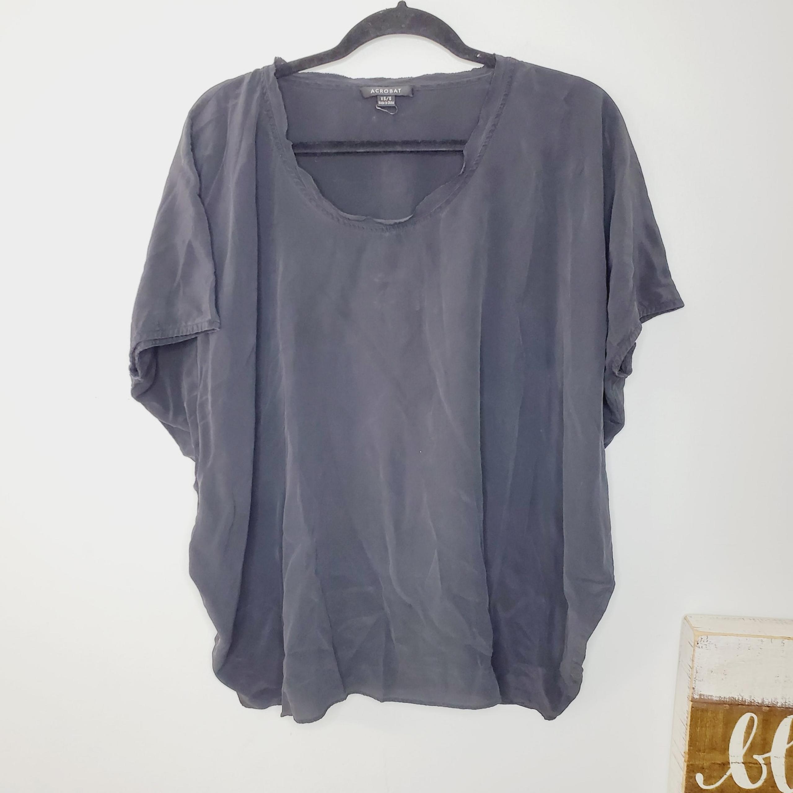 Acrobat Silk Boxy Blouse Black XS/S