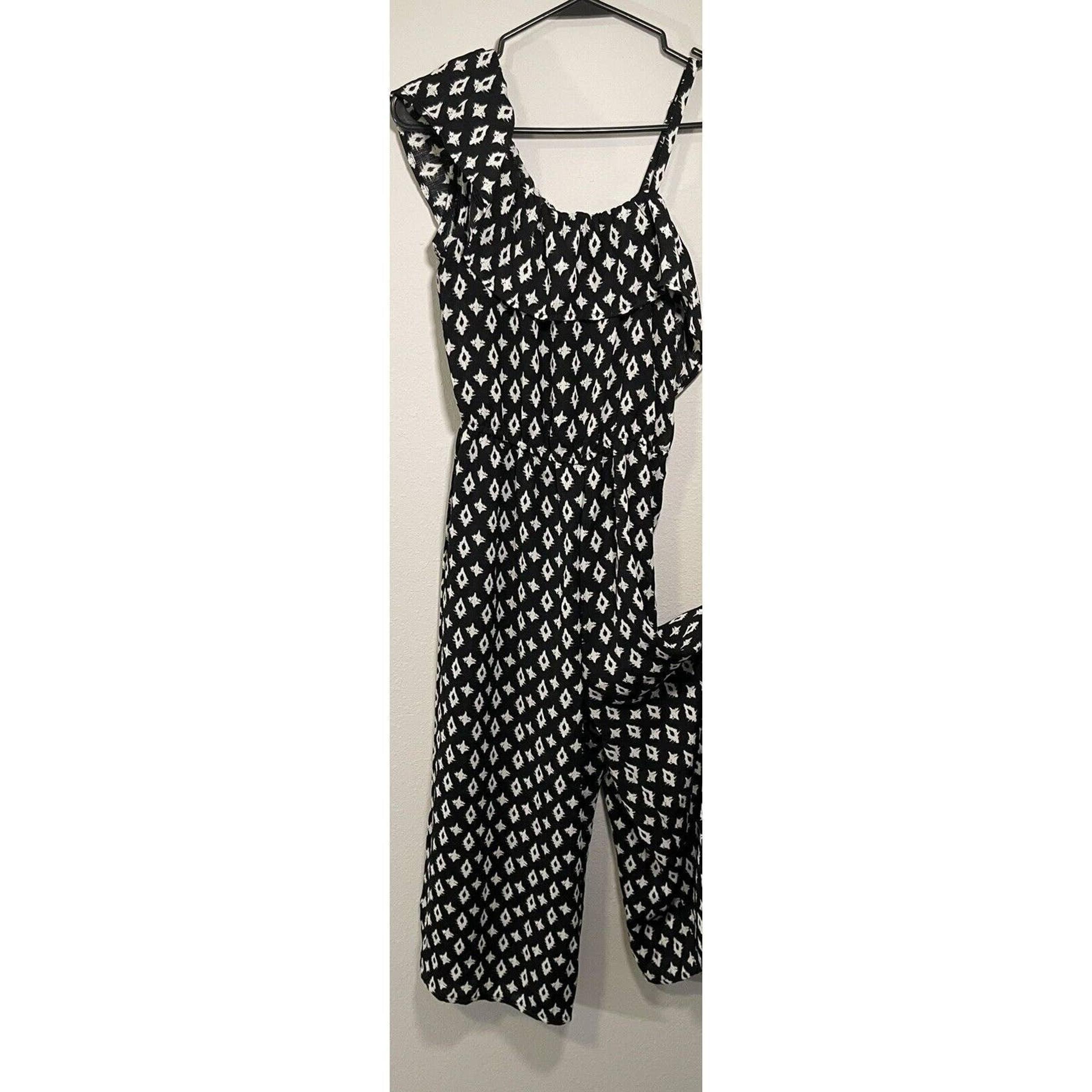 As U Wish Women's Size X-Small Romper Sleeveless Black & White A7-1v
