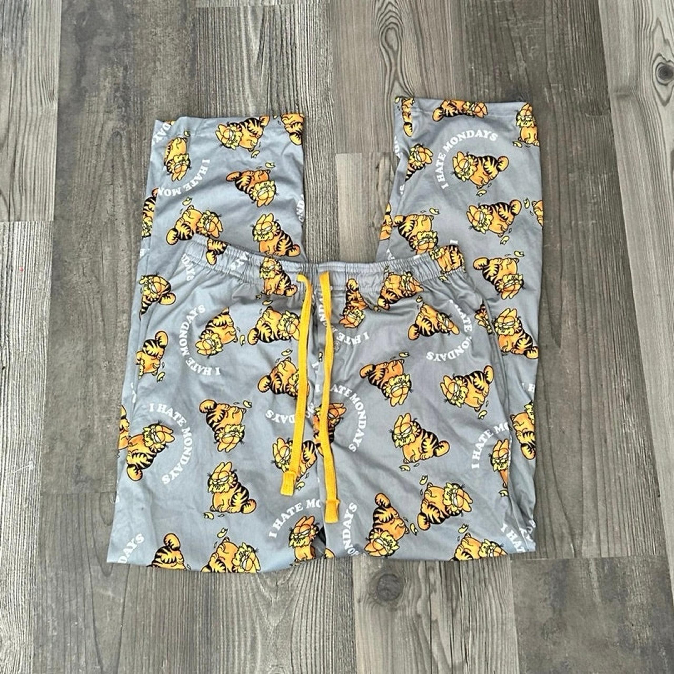 paws garfield gray and orange pajama pants