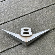 Vintage Automobile Car Chevy V8 Metal Emblem BAAH-8259-a