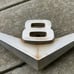 Vintage Automobile Car Chevy V8 Metal Emblem BAAH-8259-a