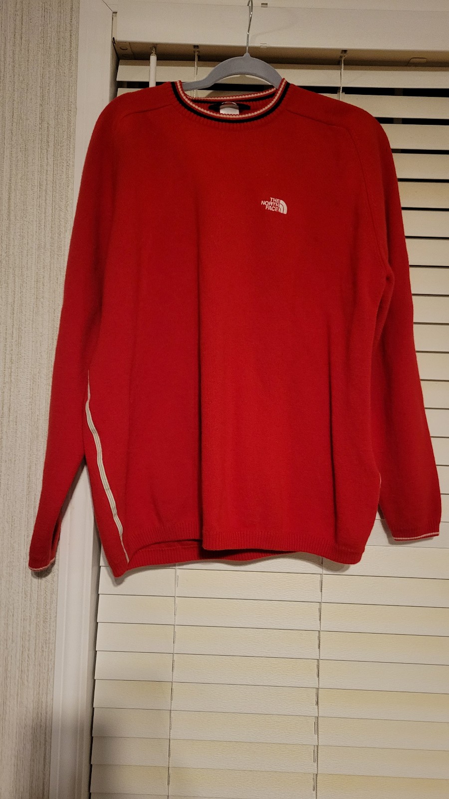 . The North Face Sweater Mens Red 100% Wool Sz XL B14