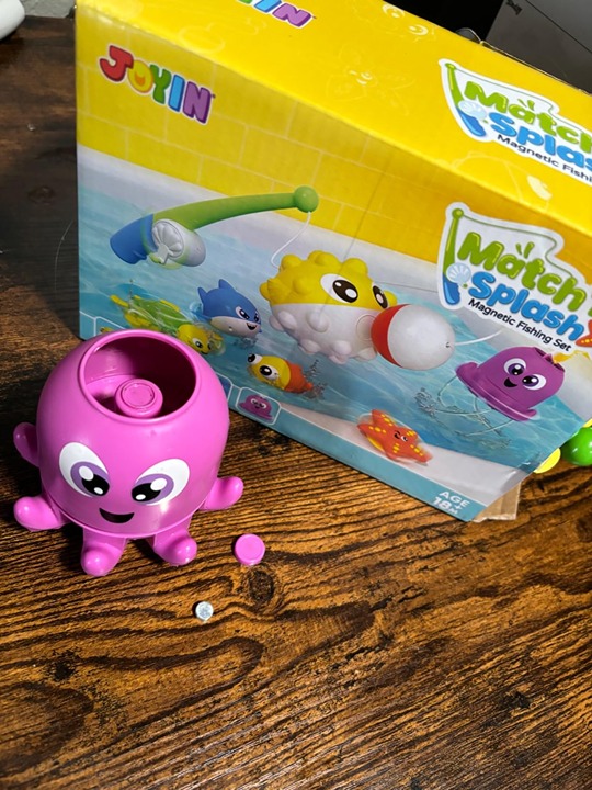 JOYIN Baby Bath Toy Set - Magnetic Fishing Toy with Fishing Rod, Soft Puffer & C