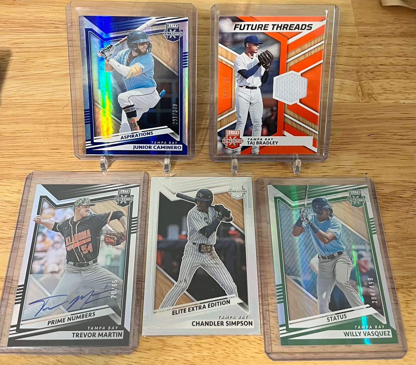 Junior Caminero 2022 Panini Elite Extra Edition Aspirations Blue 001/349 #164 ++