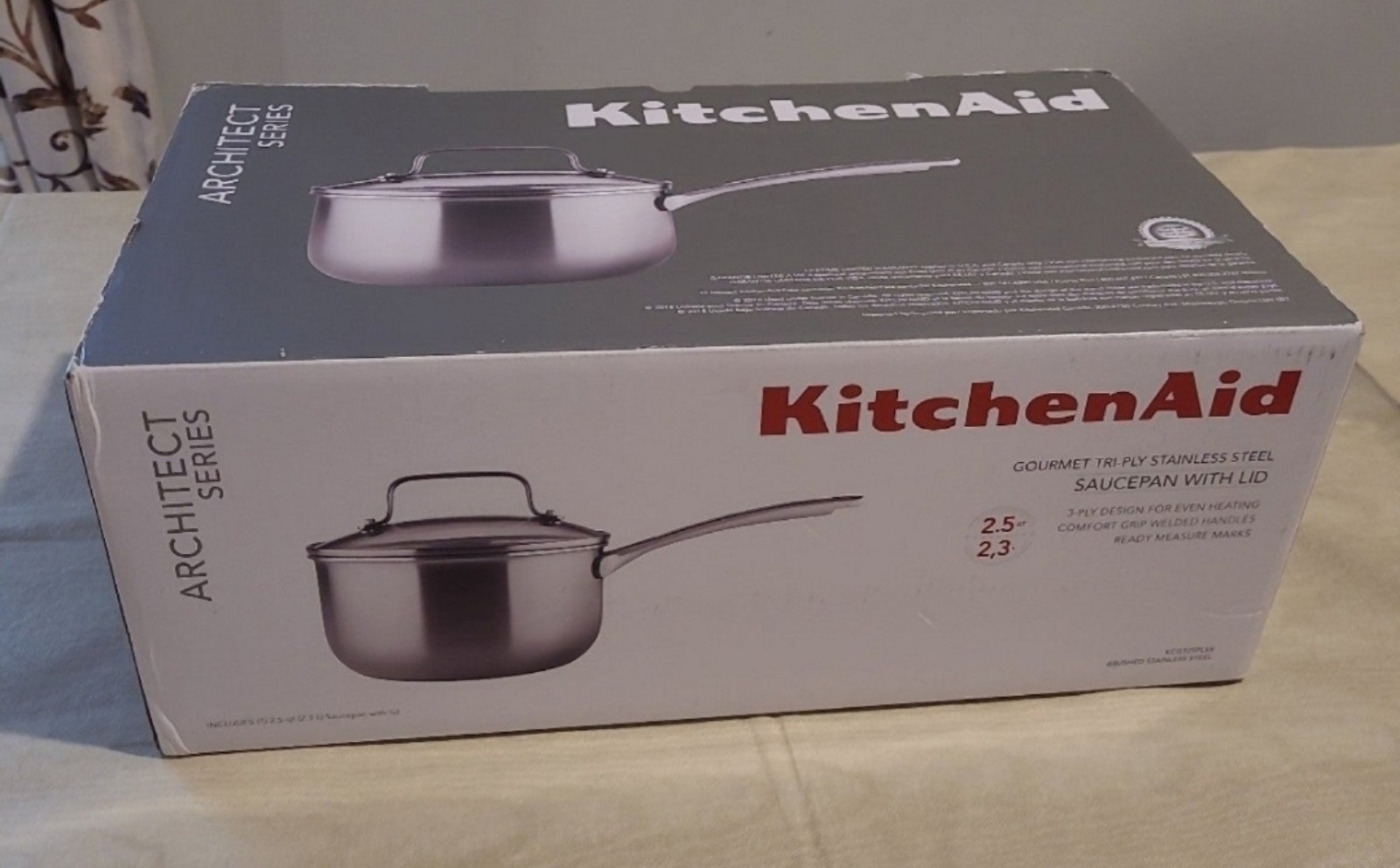 KitchenAid Gourmet Tri-ply Stainless Steel 2.5 QT Saucepan With Lid