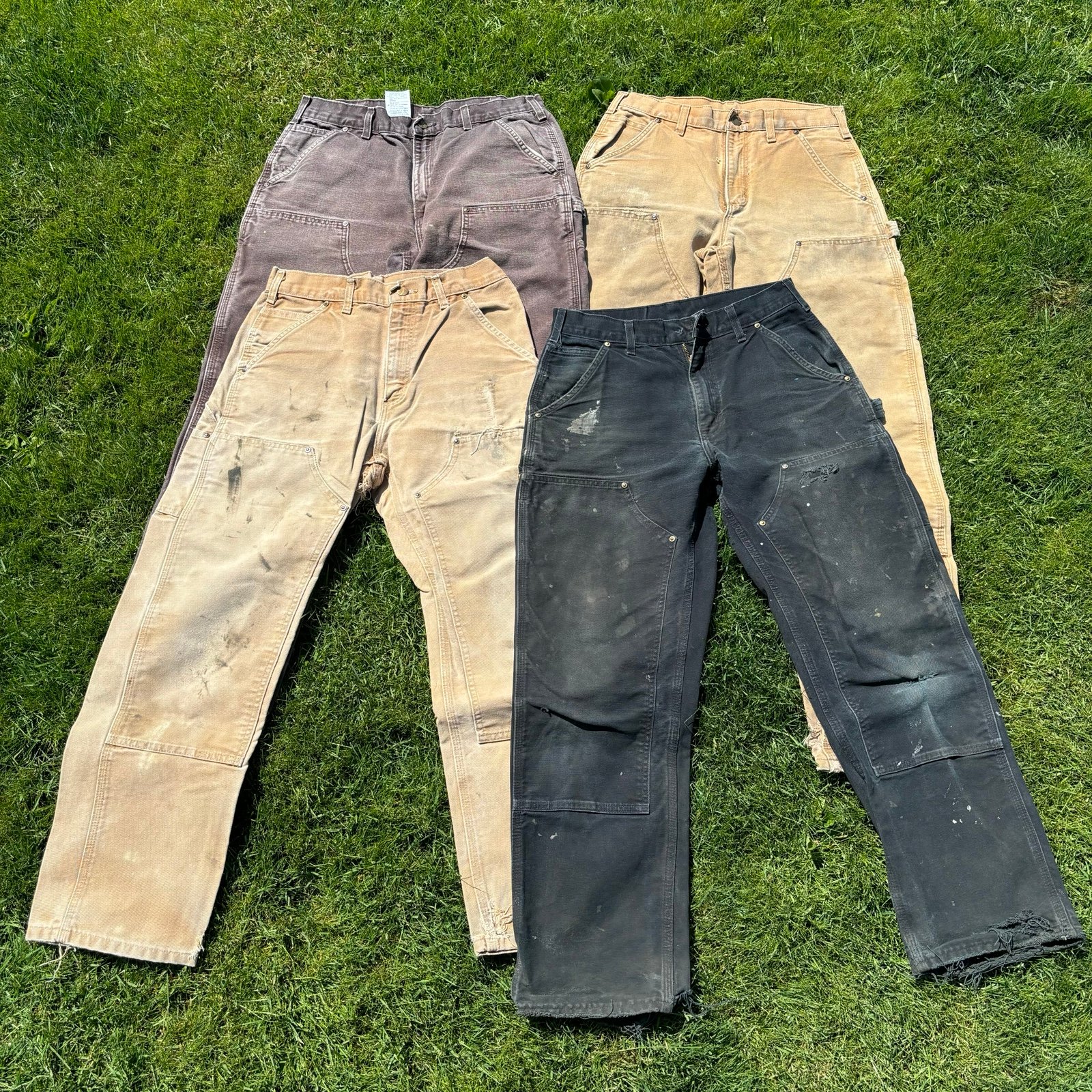 Vintage Carhartt Workwear Distressed Double Knee Canvas Pants Lot Of 4 *Flaws*