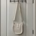 ah dorned White / Crème / Cream Boho Vegan Leather Crossbody with Black Strap
