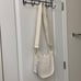 ah dorned White / Crème / Cream Boho Vegan Leather Crossbody with Black Strap