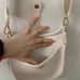 ah dorned White / Crème / Cream Boho Vegan Leather Crossbody with Black Strap
