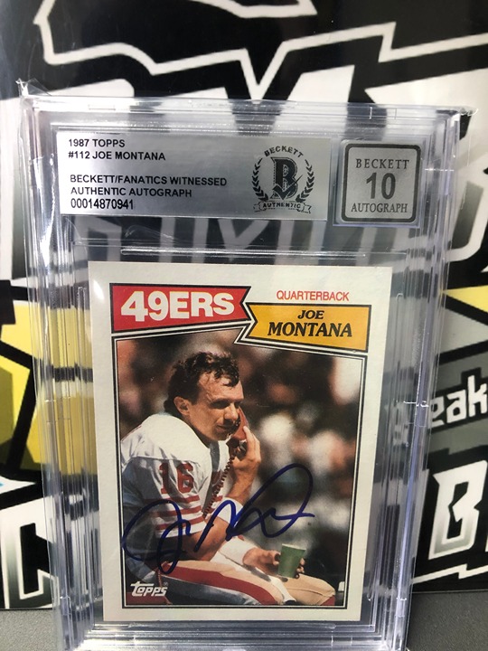1987 Topps Joe Montana #112 IP Autographed Beckett Graded Auto 10!