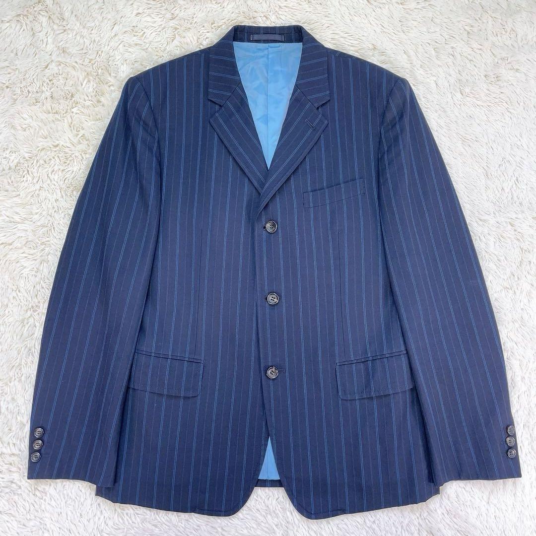 【Rare】Comme des Garçons Homme AD2005 Stripe Blue Tailored Jacket (Size M)