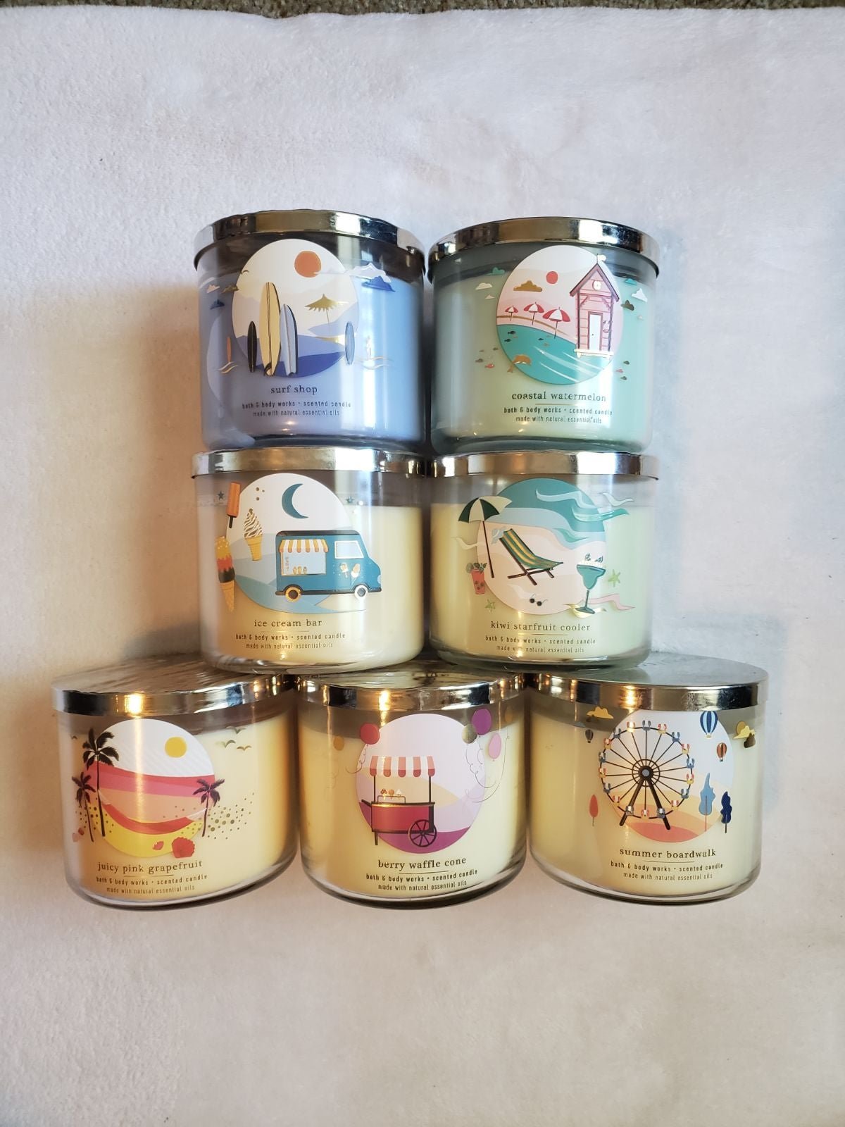 Set of 7 Summer Bath & Body Works candles