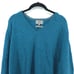 M&S Collection Mens Blue Teal 100% Extra Fine Lambswool Cozy Sweater V-Neck| L