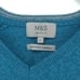 M&S Collection Mens Blue Teal 100% Extra Fine Lambswool Cozy Sweater V-Neck| L