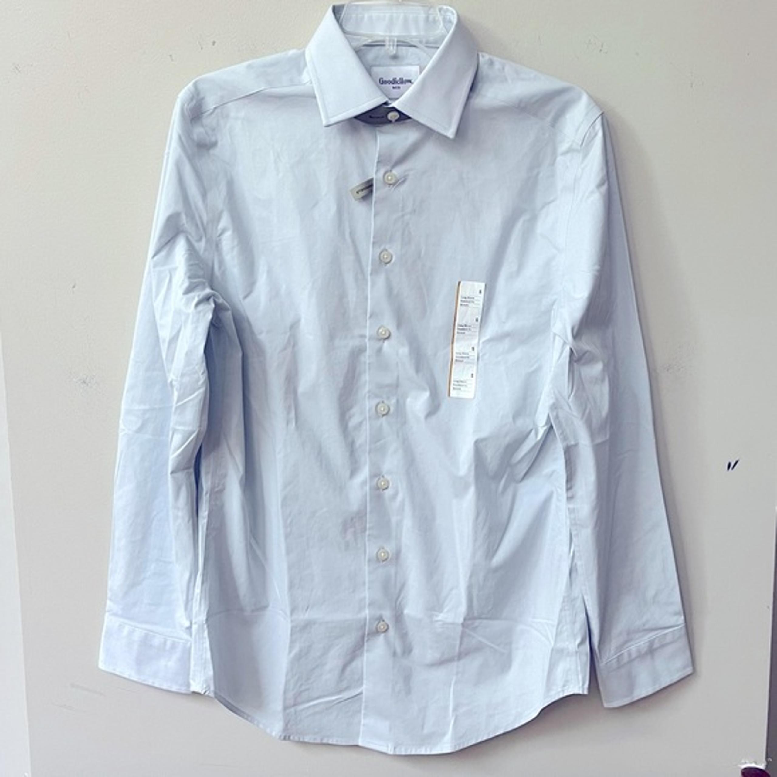 Goodfellow & Co Long Sleeve Button Down Dress Shirt Mens Small Blue Stretch NWOT