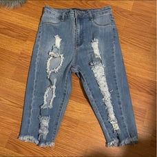 Biker Denim Shorts