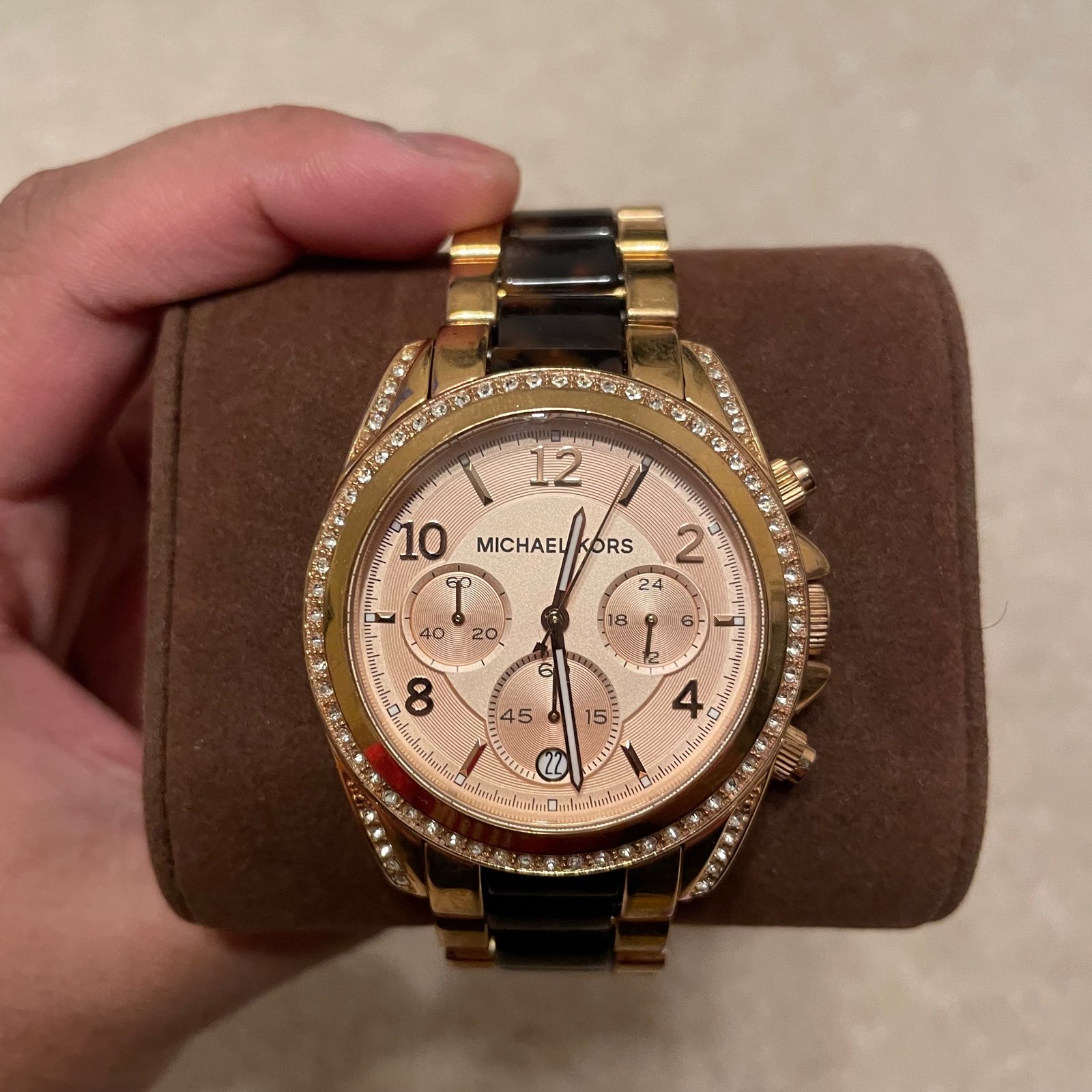 Michael Kors Gold and Tortoise Watch