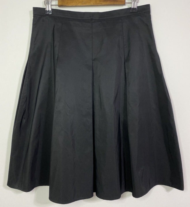 Isaac Mizrahi For Target Skirt Women's 8 Black Silk Blend Pleated A-line