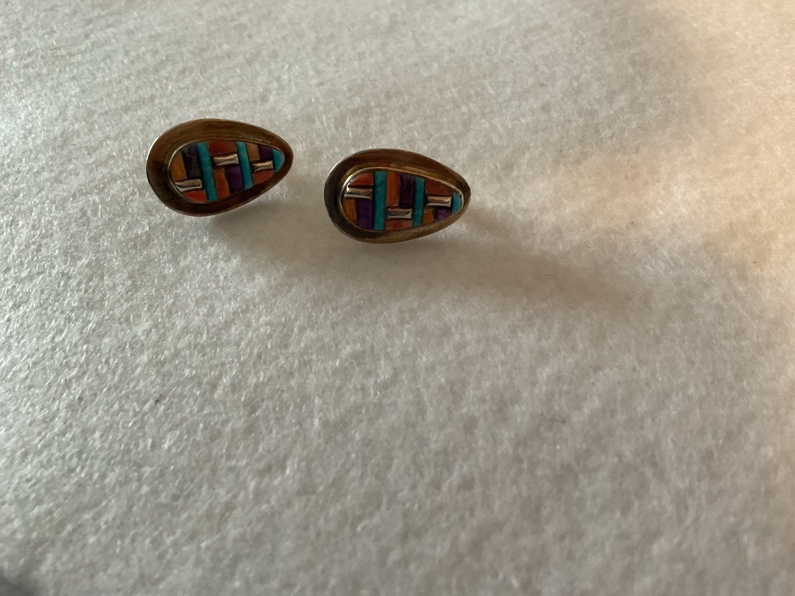 Vintage Sterling Silver Multi-Stone Earrings