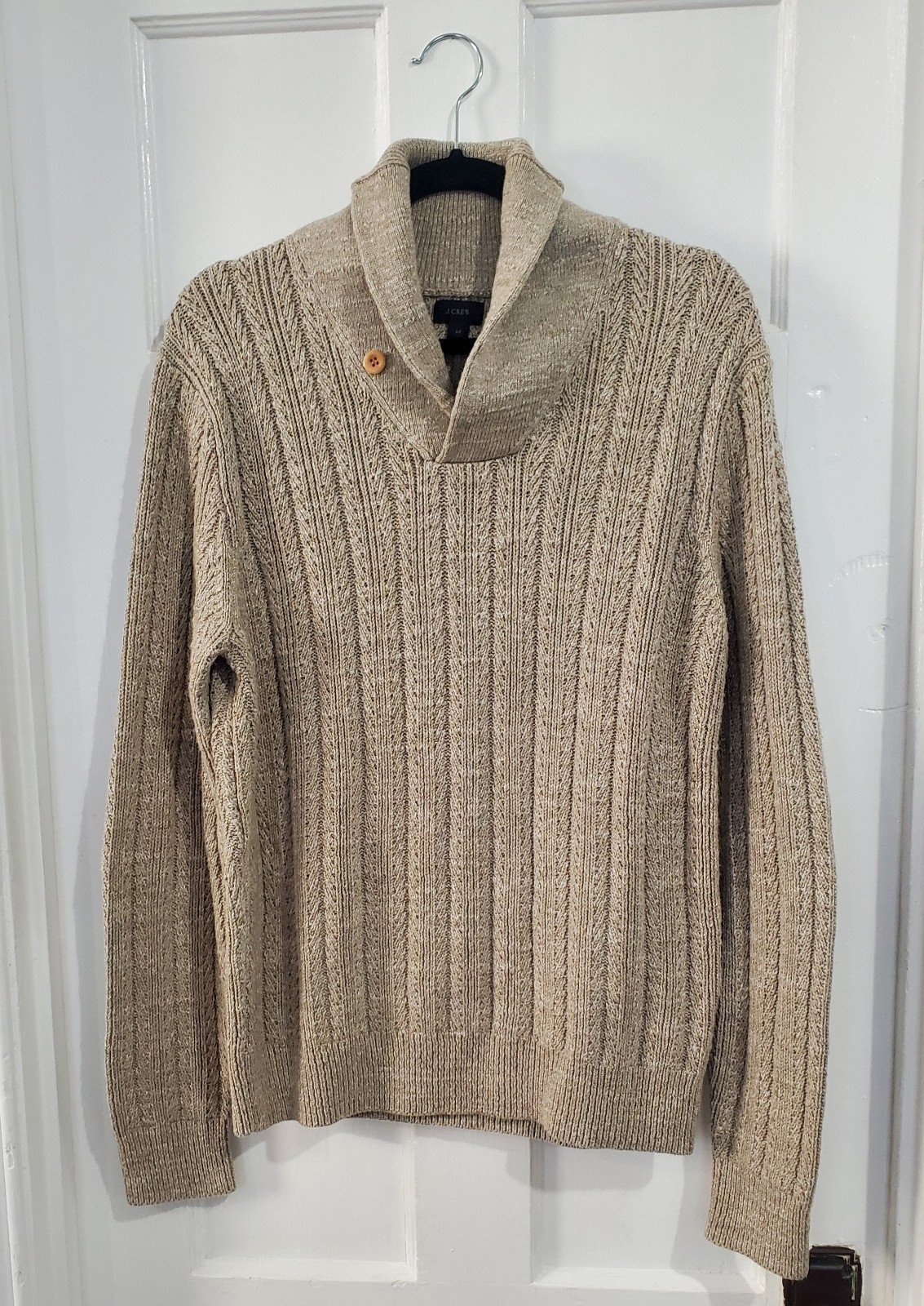 J Crew Sweater Shawl Neck Leather Elbow Patches. Size: M