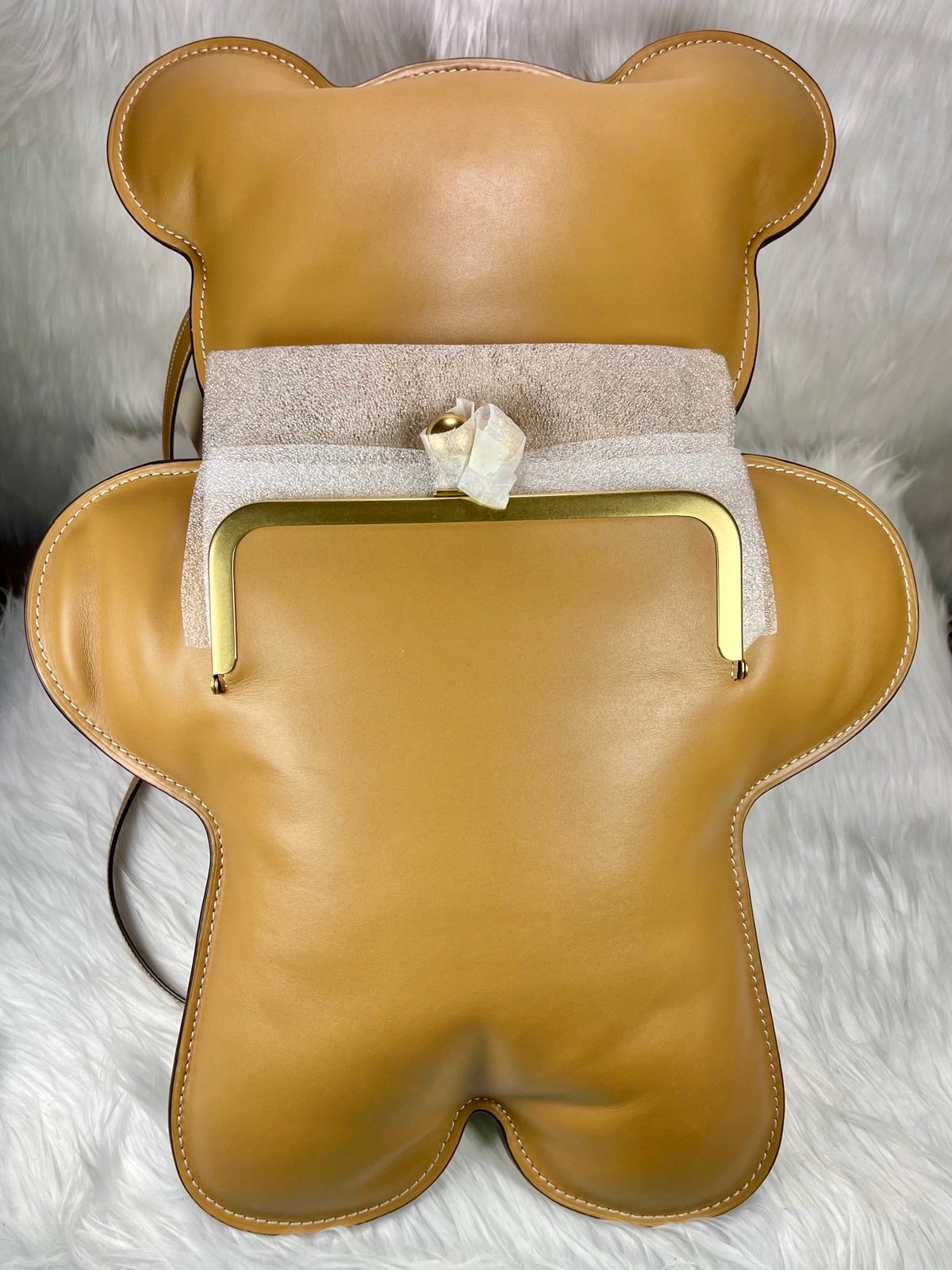 Coach Bear Kisslock Frame Bag - Honey Brown