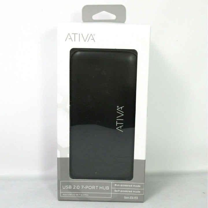 Ativa USB 2.0 7-Port Hub 434-959 Black New In Box Sealed