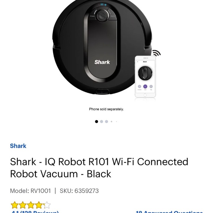 Shark IQ robot R101 wi-fi connected vacuum