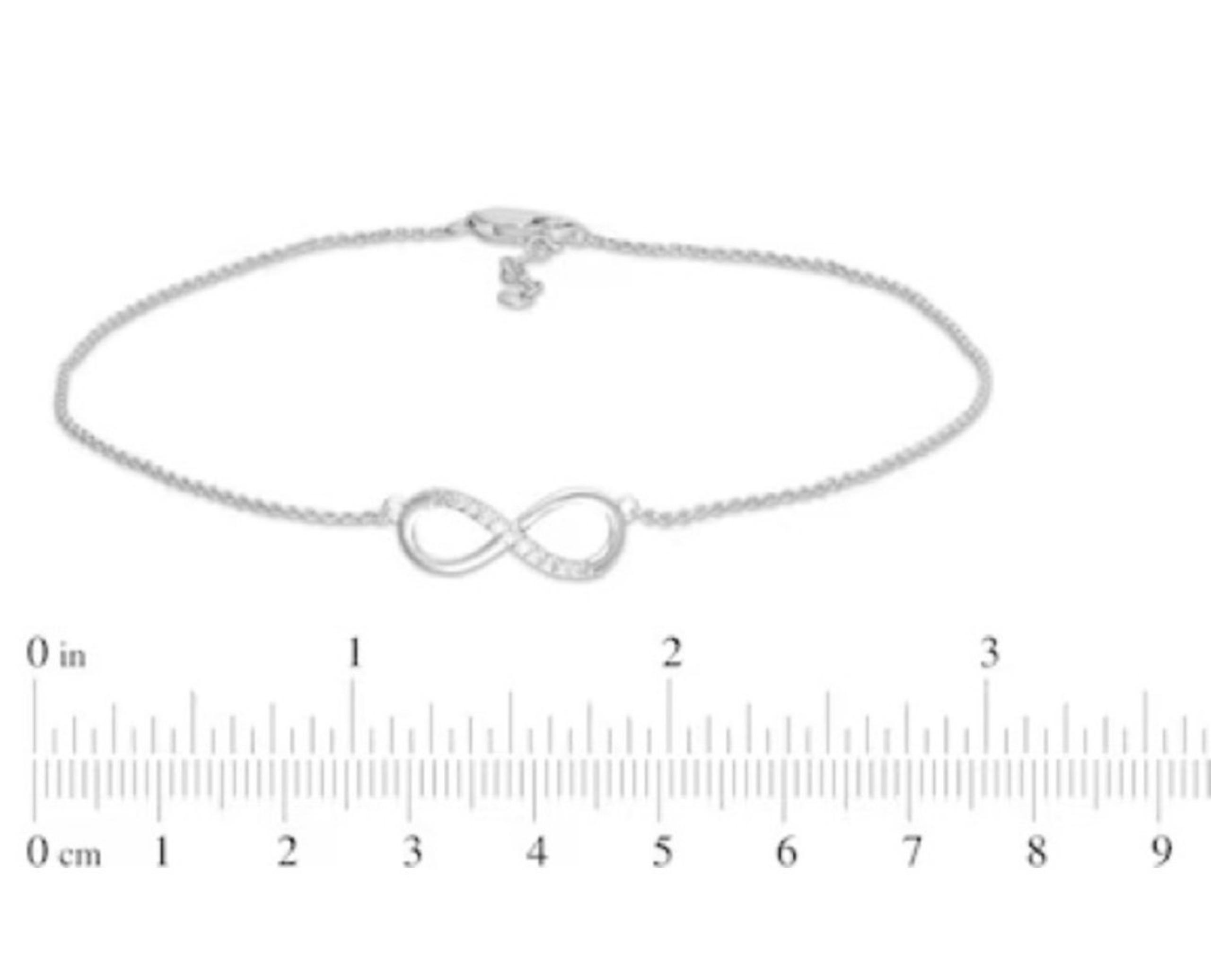 1/20 CT. T.W. Diamond Infinity Anklet in Sterling Silver - 10