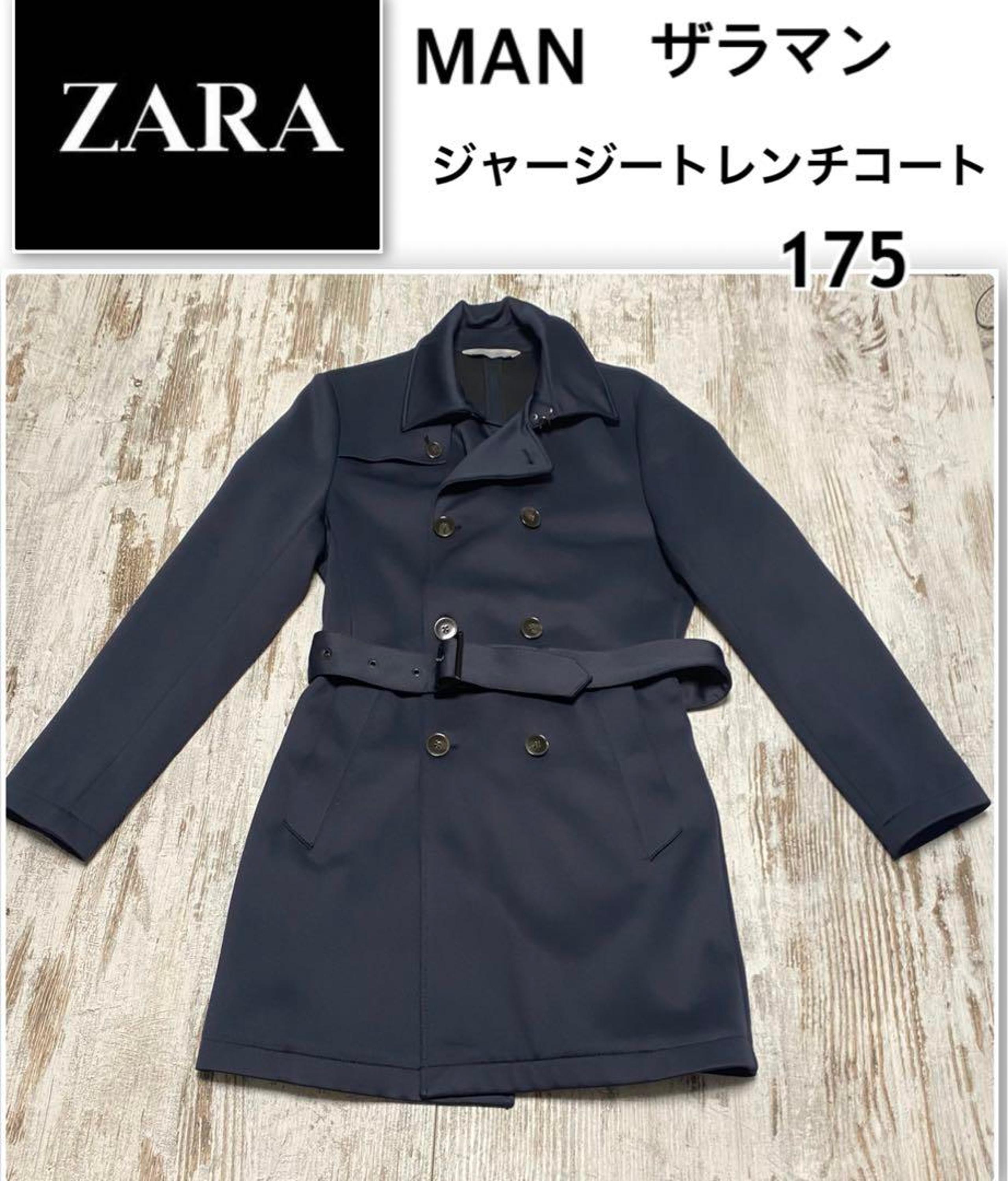 ZARA MAN Jersey Trench Coat Navy Men's