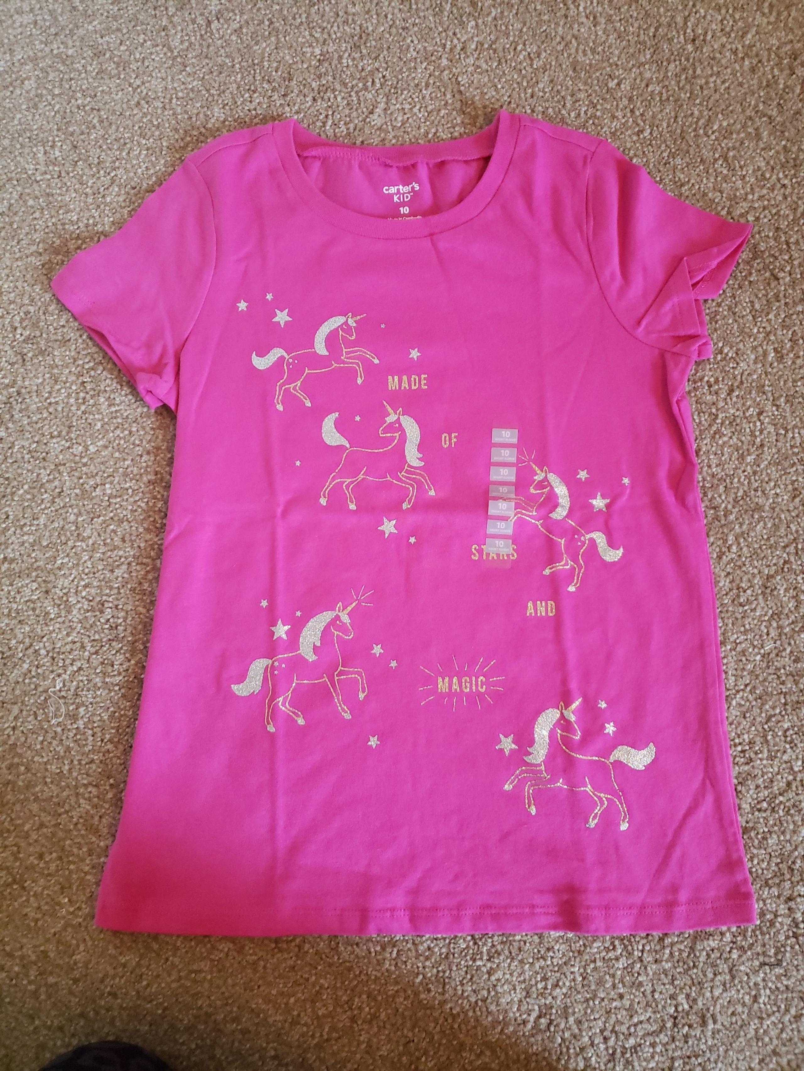 NWT Carter's Kid girls unicorn t-shirt top size 10