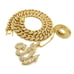 Icy gold tone Allah & iced men's choker