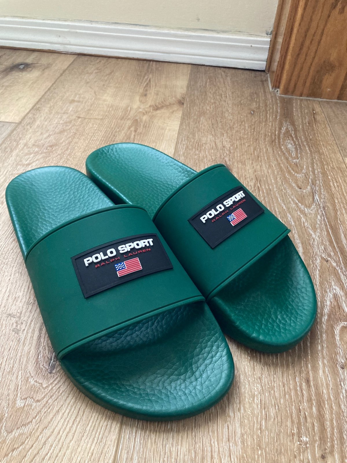 Polo Ralph Lauren Sport Slides Sandals Flip Flops Size 12 Green