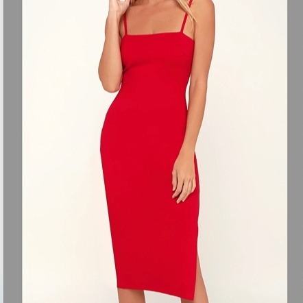 Lulus Midi Red Bodycon Midi Dress - NWT | sz S