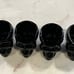 4 CRYSTAL HEAD VODKA ONYX SKULL GIFT SET SHOT GLASSES