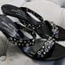 Donald J Pliner Couture Toia Black Leather Silver Grommet Heels Womens Shoes 8.5