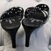 Donald J Pliner Couture Toia Black Leather Silver Grommet Heels Womens Shoes 8.5
