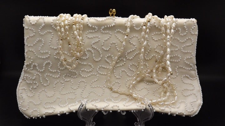 Vintage Pearls & 1920's beaded purse