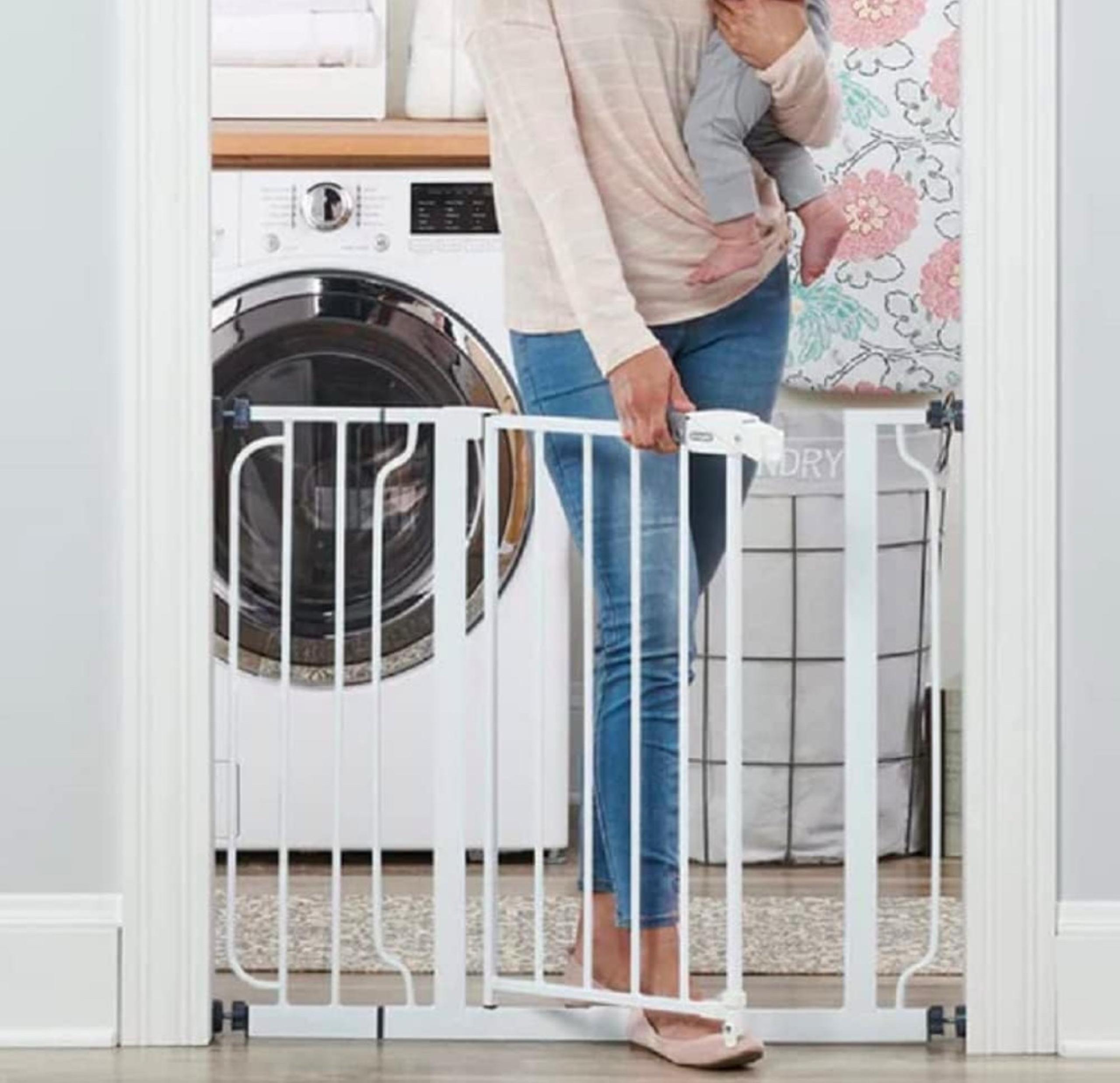 Regalo Easy Step 38.5-Inch Wide Walk Thru Baby Gate with 6” extensions