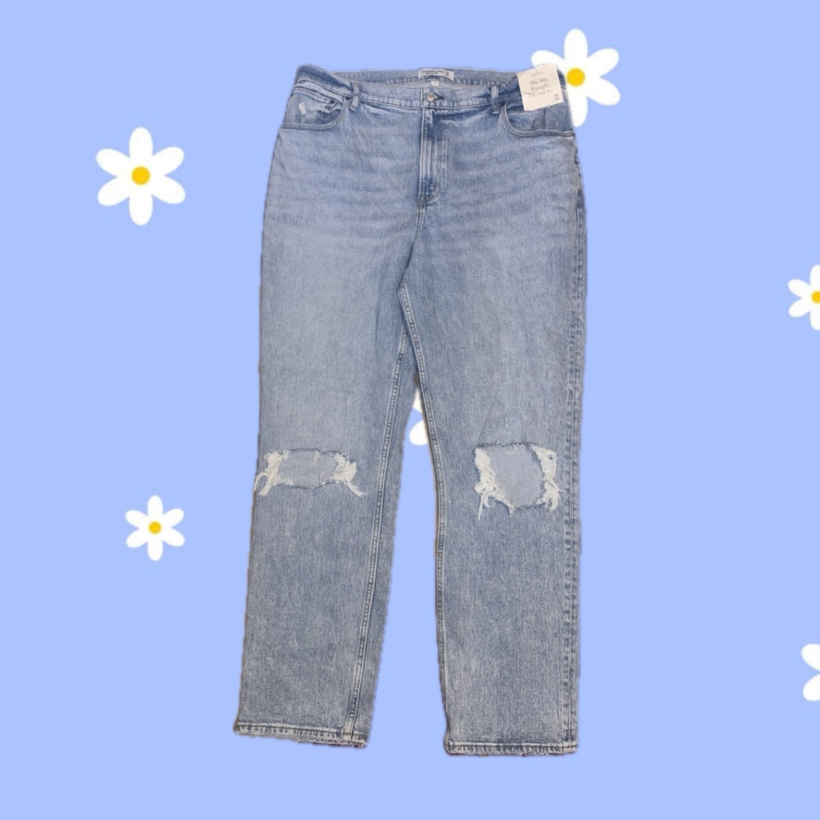 Abercrombie and fitch curve love ultra high 90s straight jean