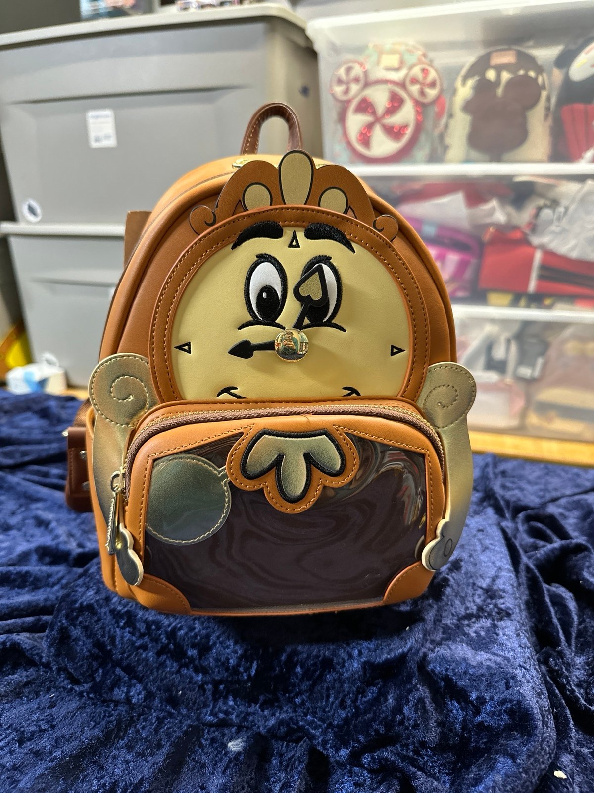 Loungefly Disney Beauty Beast Cogsworth LA Comicon cosplay BNWT mini backpack