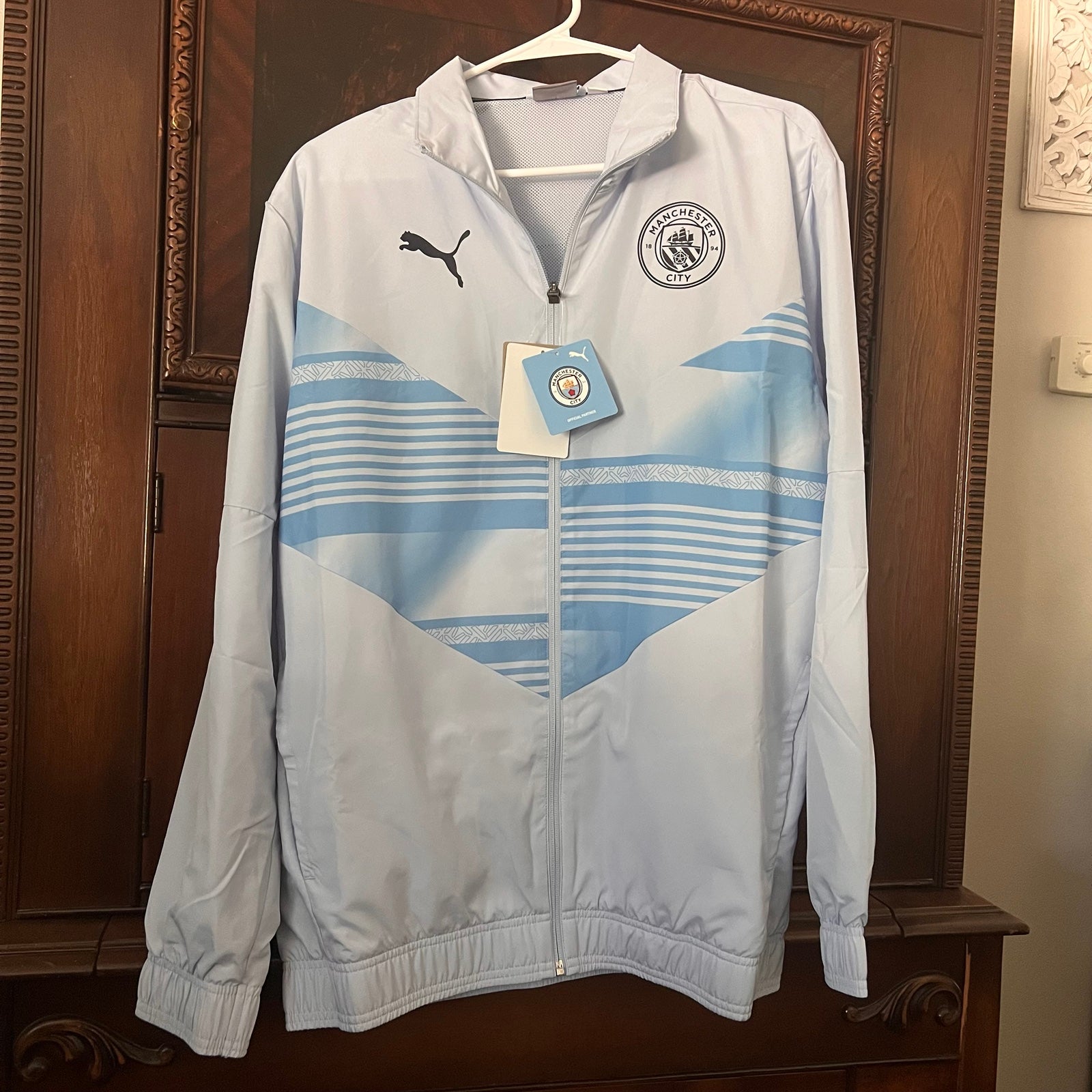 Price Drop - PUMA MANCHESTER CITY FC PREMATCH JACKET FULL ZIP BLUE SIZE M - Mania:£50[hoMen_3262667ua]