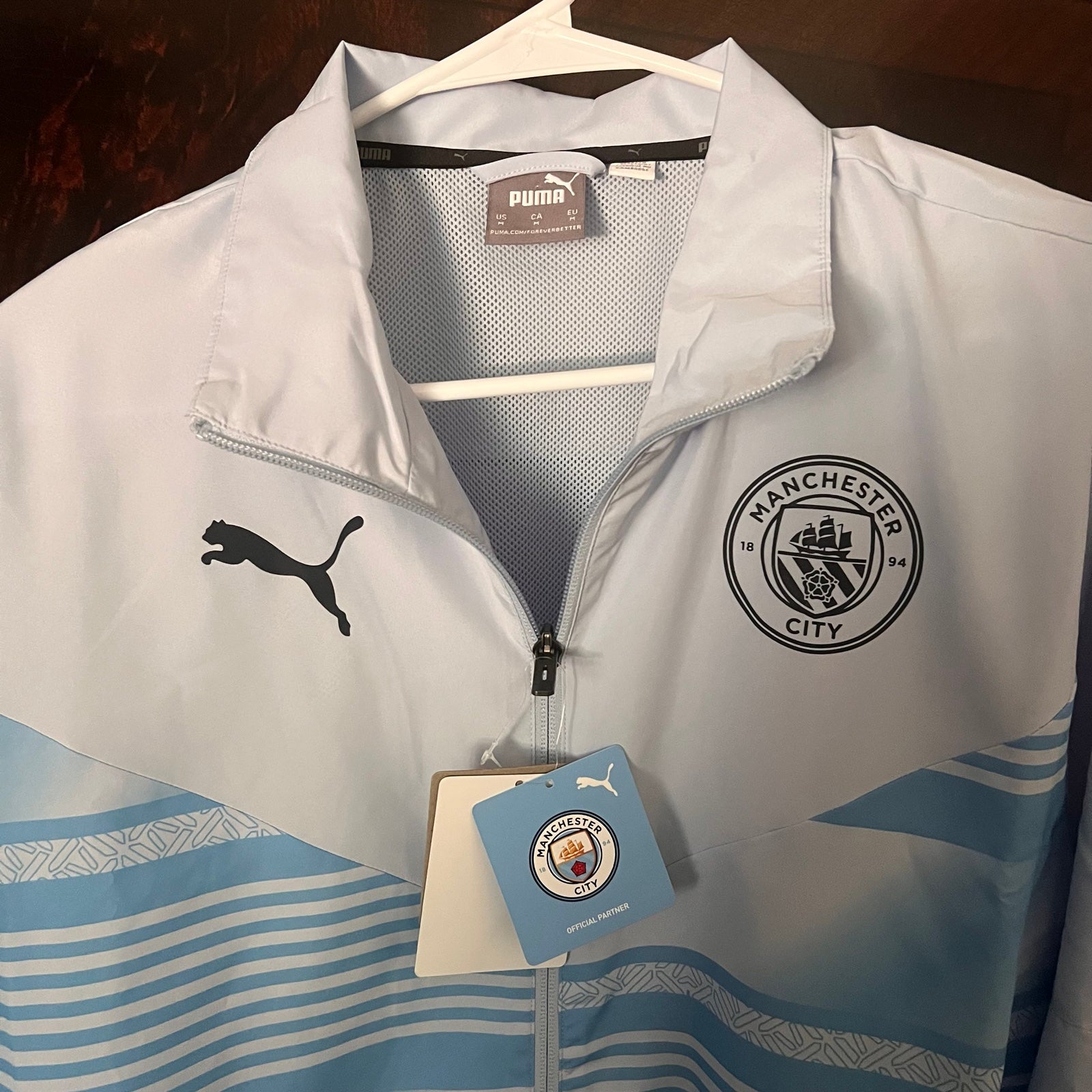 Price Drop - PUMA MANCHESTER CITY FC PREMATCH JACKET FULL ZIP BLUE SIZE M - Mania:£50[hoMen_3262667ua]