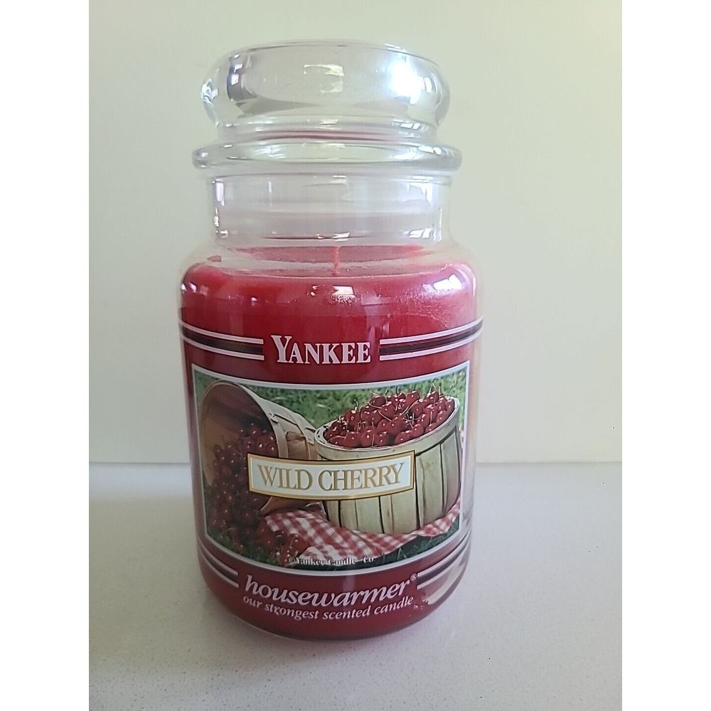 Yankee Candle Black Band Wild Cherry Housewarmer 22 Oz. Jar disc free shipping