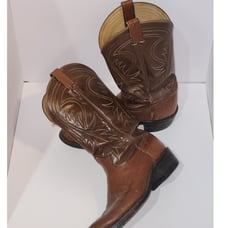 Vintage Mens tony lama brown leather cowboy boots 11.5