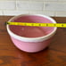 Vintage 60's Hull Crestone Pottery Pink Mixing Bowl w/White Frosted Drippy Edge